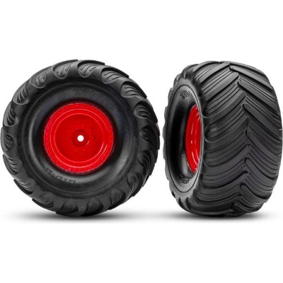 Traxxas колело 2.0/3.0", джанта червена offset 19mm, гума Terra Groove (чифт)