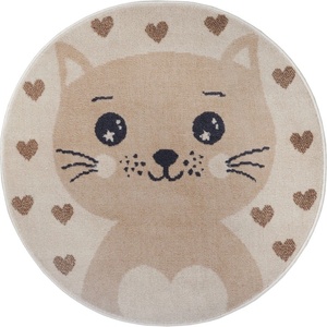Hanse Home Бежов детски килим ø 100 cm Cat - Hanse Home (105963-100)