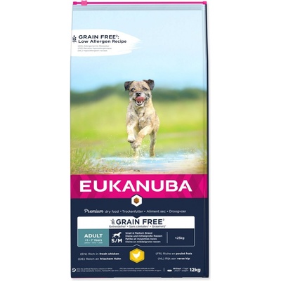 Eukanuba Adult Small Medium Breed Grain Free Chicken 12 kg