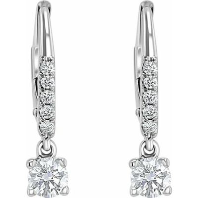 Eppi Strieborné visiací náušnice s 0.2ct prírodným diamantom Sumaya E49073