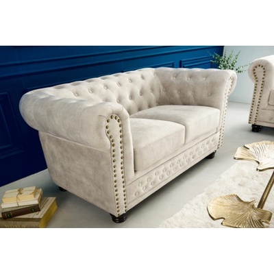 Komfort-nábytok 42311 Chesterfield 2 sedenie Zamat Champagner