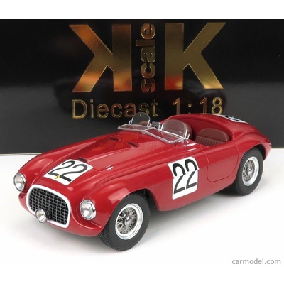 Kk-scale Ferrari 166mm Barchetta 2.0l V12 Spider Team N 22 červená 1:18