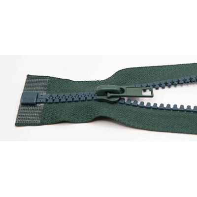 Deliteľný kostený zips - dĺžka (30 - 95 cm) - rôzne farby 90 cm Tmavo zelená bez ozdoby