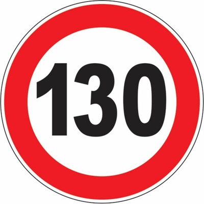 Walteco Značka rychlosti 130km, 150x150mm, samolepka , 20171