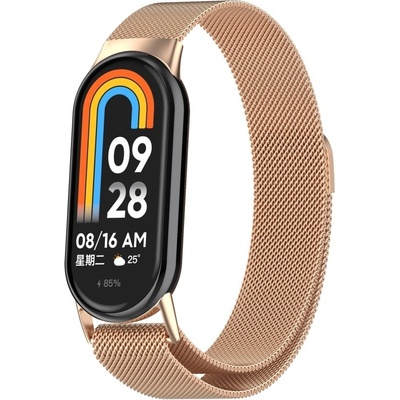 VSECHNONAMOBIL 87197 MILANESE Kovový řemínek pro Xiaomi Smart Band 10 / 9 / 8 růžový zlatý
