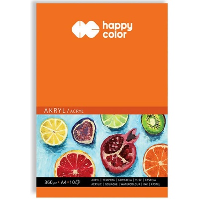 Happy Color 7836 2030-A10 blok papírů na akryl, A4, 360 g 10 listů