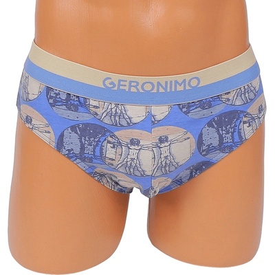 Мъжки слип в синьо с ефектен принт