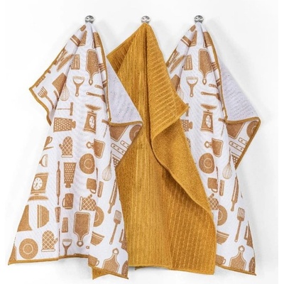 Tiseco Home Studio Кърпи в комплект от 3 кърпи от микрофибър 48x40 cm Essential - Tiseco Home Studio (9588CAMEL)