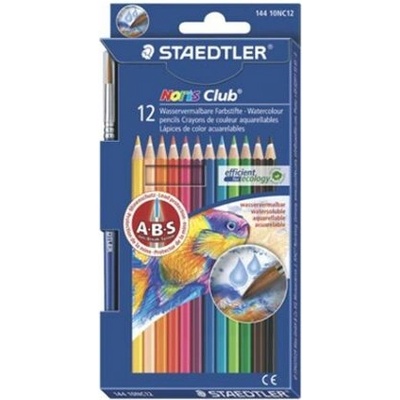 Staedtler Noris akvarelové tužky sada šestihranné se štětcem aquarell 144 10 12 různých barev 12ks