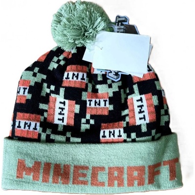 pletená čepice Minecraft zelená