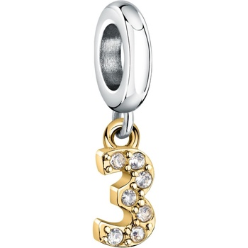 Morellato Oceľový bicolor prívesok číslica "3" Drops SCZ1304