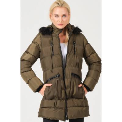 Dewberry Z6763 Lady Coat khaki hnedá