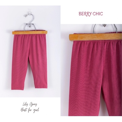 Lily Grey Basic 3/4 legíny Berry Chic
