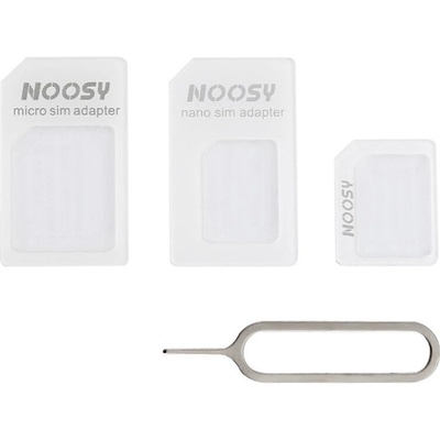 Adaptér Noosy pre nano a micro sim karty 3 v 1 bílý