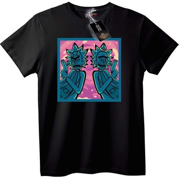 NOONEBRAND Тениска Rick and Morty Ангел срещу Дявол - S, Black