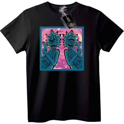 NOONEBRAND Тениска Rick and Morty Ангел срещу Дявол - S, Black