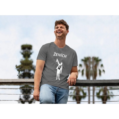 Personal tričko Ženích Silueta sivé