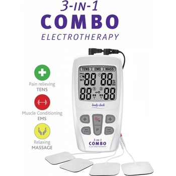 Body Clock 3-in-1 Combo elektroterapeuticky prístroj s 22 programy TENS EMS MASÁŽ