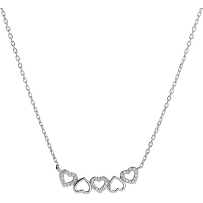 Again Jewelry Srdiečkový náhrdelník zo striebra AJNA0029