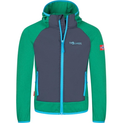 TROLLKIDS Детско поларено яке Trollkids Kid's Seiland Jacket Fleece jacket - Jungle Green / Navy - размер 122 (EU) (703-5393-0716)