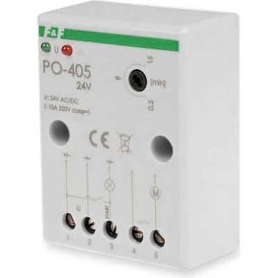 PO-405/24 - Dobehové (ventilátorové) časové relé, 24V, 10A, 1x NO