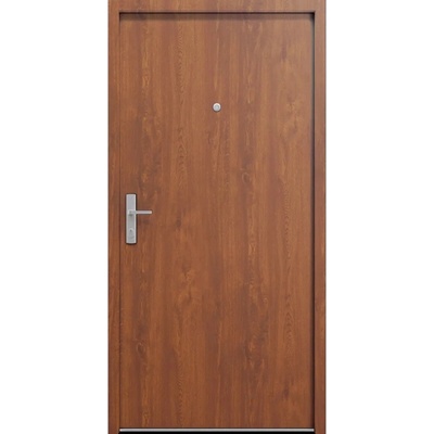 CKdveře bezpečnostní vchodové zlatý dub M00 88 x 200 cm Levé dovnitř