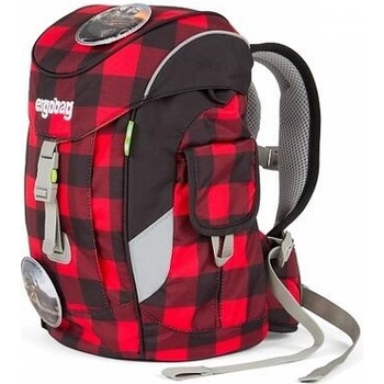 Ergobag batoh Mini Károvaný červený/černý
