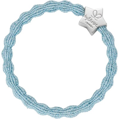 Gumička na vlasy By Eloise London Metallic Silver Star barva Light Blue