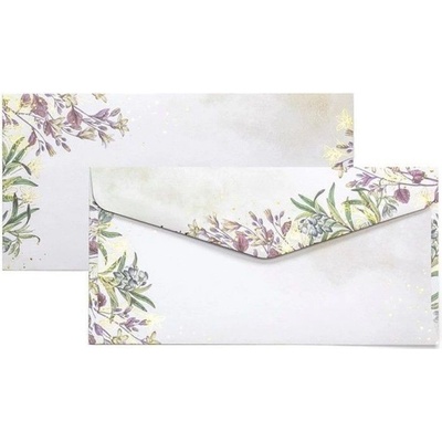 Obálka DL vzor, metalické zlaté zdobení 110x220 mm 120g/m2 - 1ks