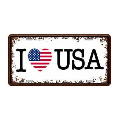 Ceduľa značka I love USA
