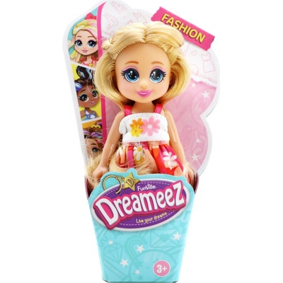 Dreameez mini v kornoutku, blondýna s květovanými šaty