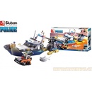 Stavebnice Sluban Sluban B0657 Policie Loď vrtulník a zloděj v člunu