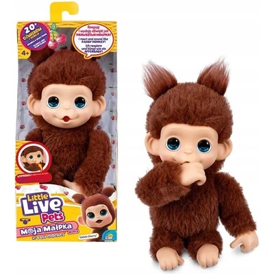 Little Live Pets Mini Maki opička interaktívne plyšové zvieratko Chikki Cherry