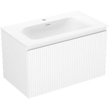 Mexen Rivel шкаф за баня 80 см с мивка Vela, 1 чекмедже, оребрен , бял мат - 91A20-08047-1-BF01-W23M01 (91A20-08047-1-BF01-W23M01)