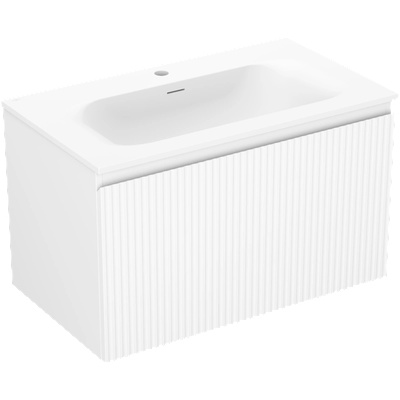 Mexen Rivel шкаф за баня 80 см с мивка Vela, 1 чекмедже, оребрен , бял мат - 91A20-08047-1-BF01-W23M01 (91A20-08047-1-BF01-W23M01)