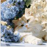Styler Печатна върху платно картина 32x32 cm Floral Feline - Styler (CA-18831)