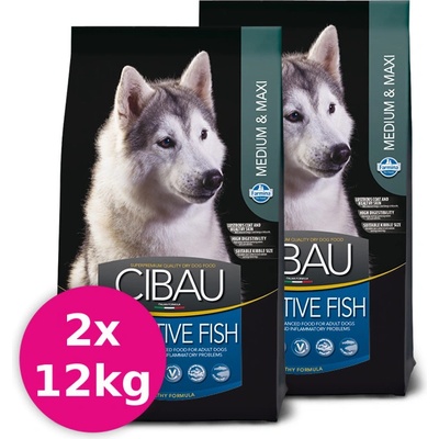 Cibau dog Sensitive Fish Medium & MAXI 2 x 12 kg