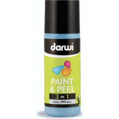 Darwi Paint & Peel 3v1 zlupovacia farba na sklo 80 ml modrá glitrová