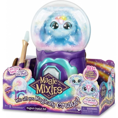 TM Toys Magic Mixies Krištáľová guľa s efektom hmly a interaktívnou plyšovou hračkou modrej farby