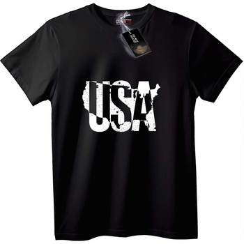 NOONEBRAND Тениска Карта на САЩ - L, Black