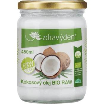 Zdravý den Kokosový olej 100% panenský Bio Raw 450 ml