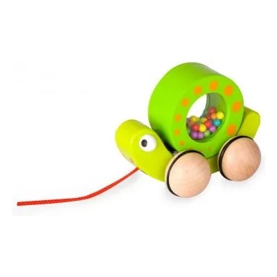 Classic world - Дървена играчка за дърпане - Охлювче с многоцветни топчета (3311)