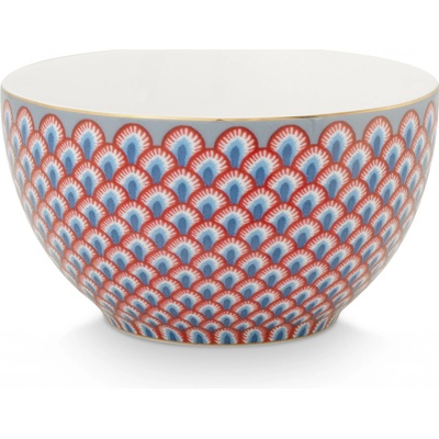 PIP Studio miska Flower Festival Scallop červená-světle modrá 9.5 cm