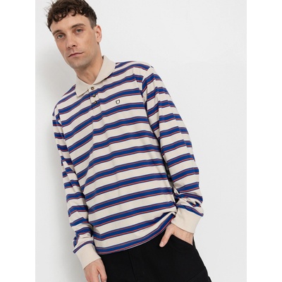 Brixton Vintage Stripe polo Knit electric blue/flame/whitecap