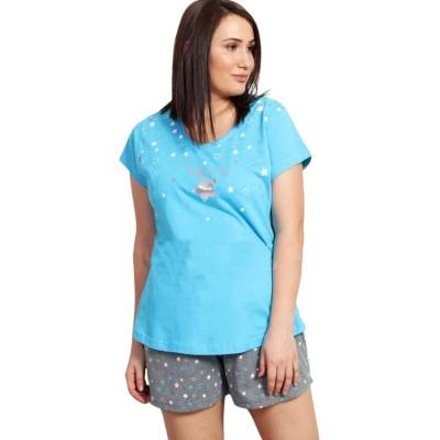 Макси пижама в светлосиньо и сиво със звезди