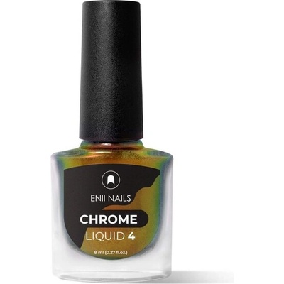 Enii Nails Chrome Liquid 4 Tekutý chrómový prášok zlato zelená aurora 8 ml