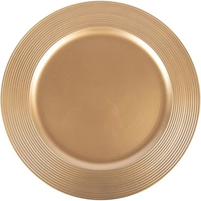 Clayre & Eef Zlatý plastový talíř 33 cm