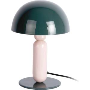 Leitmotiv Тъмнозелена/светлорозова метална настолна лампа (височина 30 cm) Firenze round - Leitmotiv (LM2302GR)