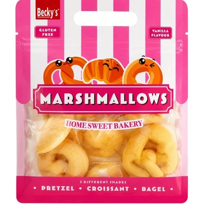 Becky's marshmallows ve tvaru preclíků, bagelů a croissantů 135 g