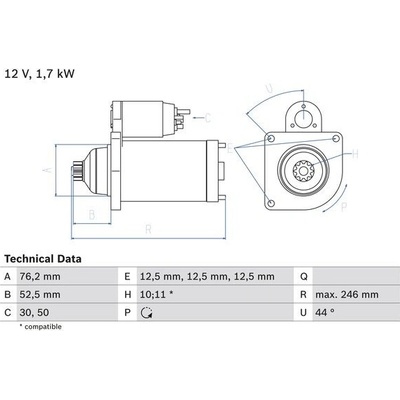 BOSCH STARTER 0 986 020 250